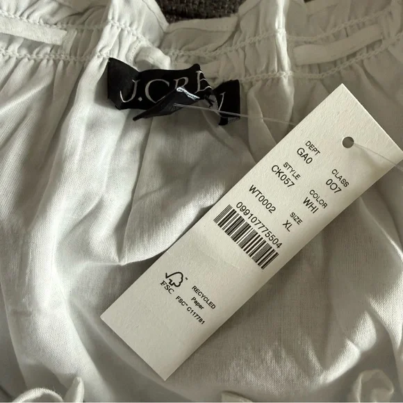 NWT J.Crew White Ruffle Tie-Front Cotton Camisole - Picture 3 of 3